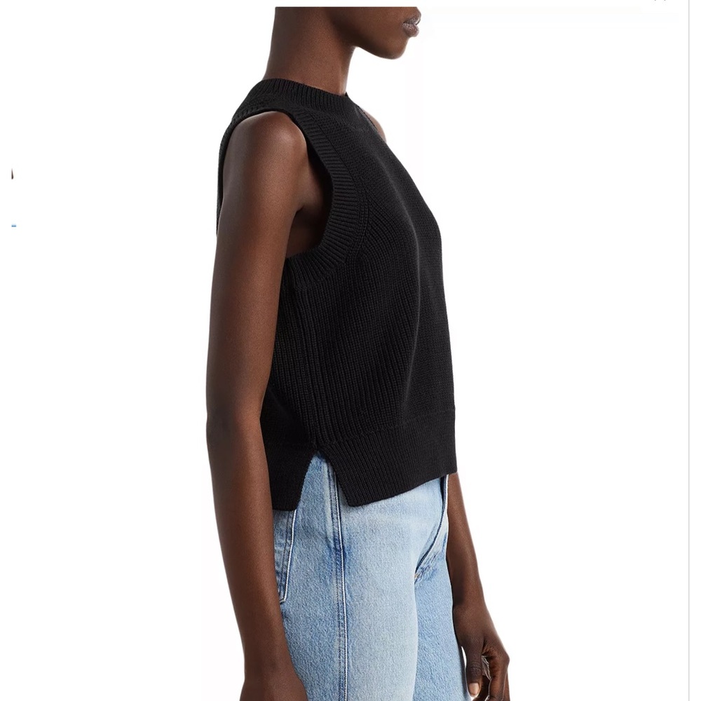 Aqua black cotton sleeve sweater - Picture 2 of 10